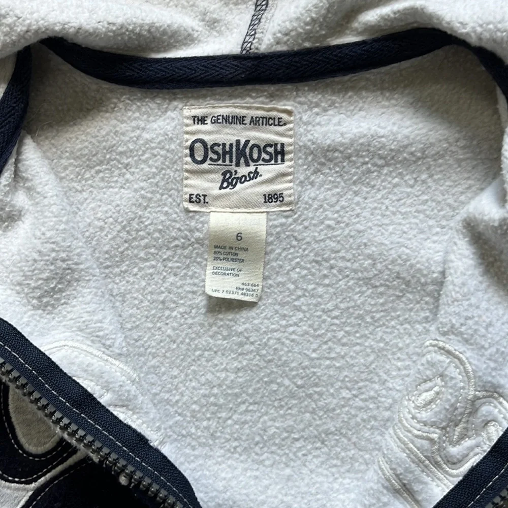 Oshkosh B’gosh Gray Zip Up Hooded Sweatshirt